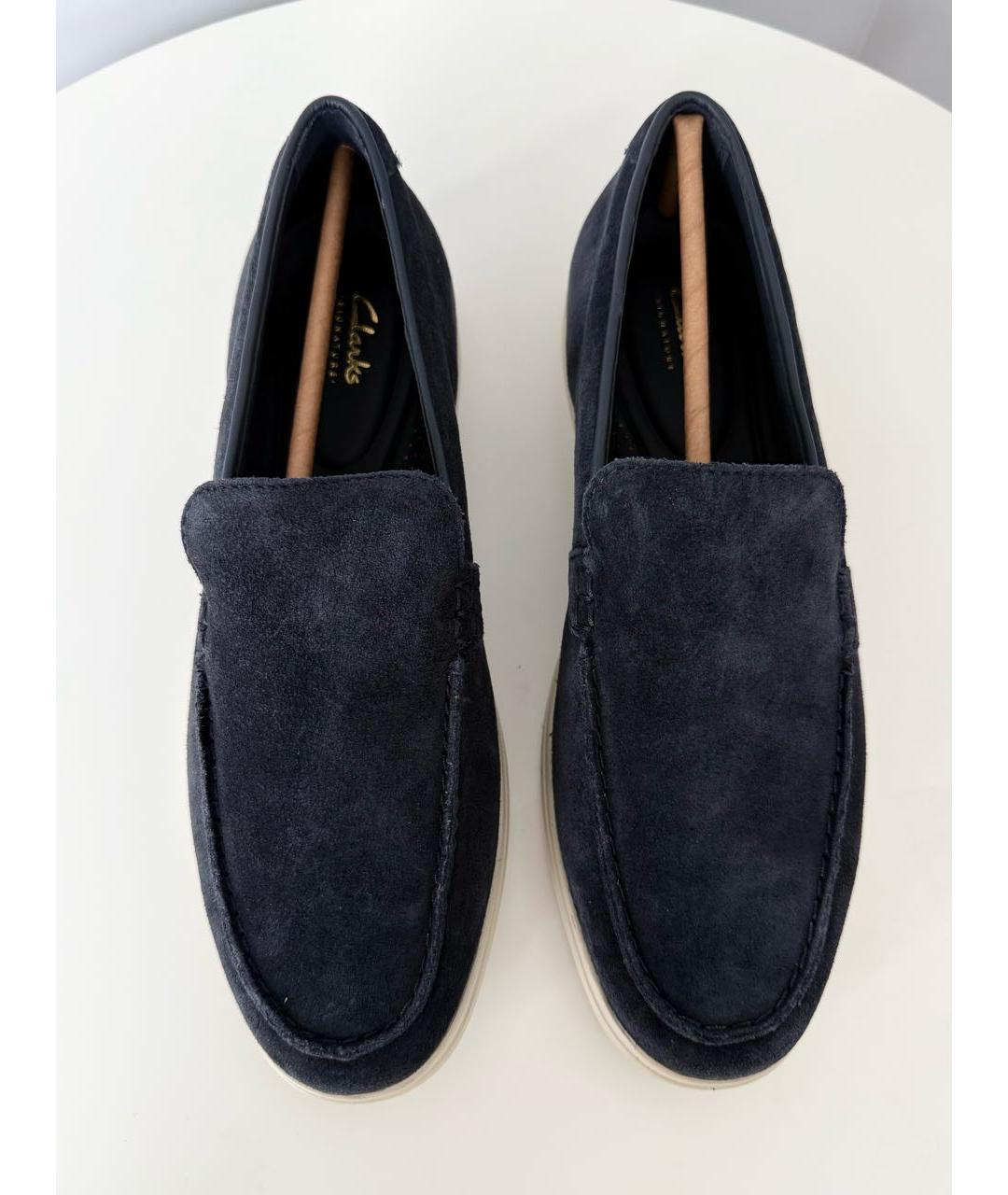 CLARKS Темно-синие замшевые лоферы, фото 3