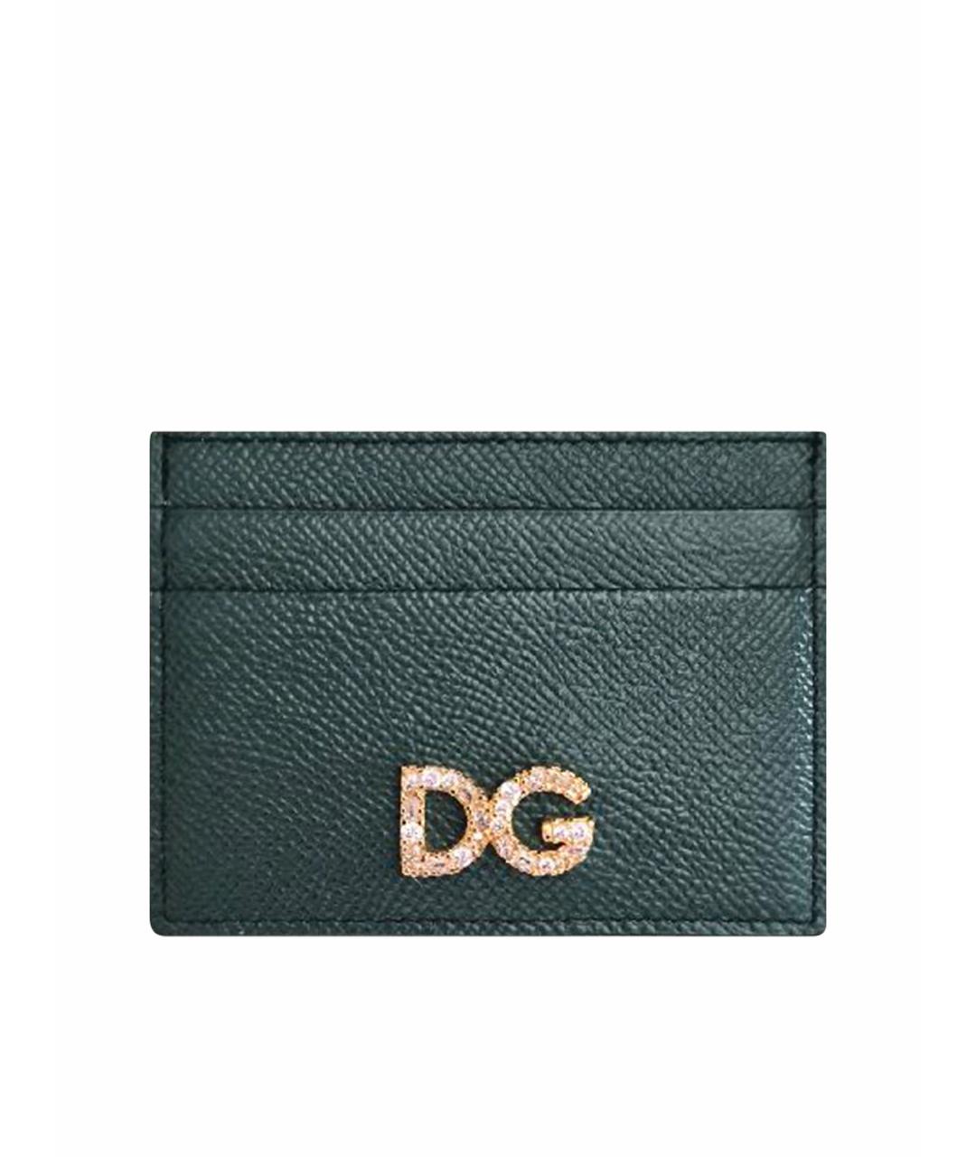 DOLCE&GABBANA Зеленый кожаный кардхолдер, фото 1