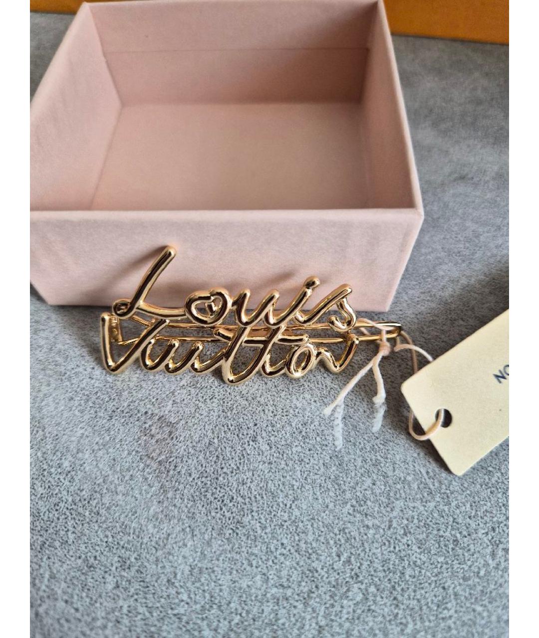 LOUIS VUITTON Золотая заколка, фото 2