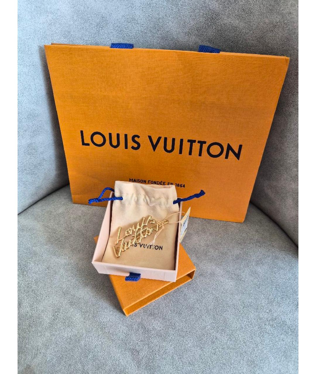 LOUIS VUITTON Золотая заколка, фото 4