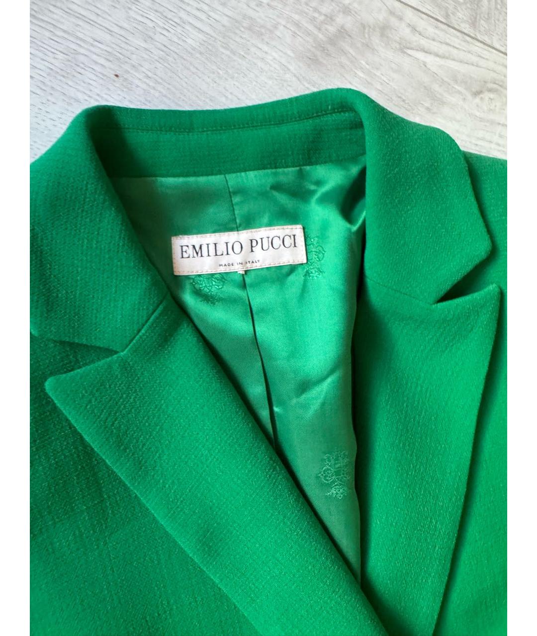 EMILIO PUCCI Зеленый шерстяной костюм с брюками, фото 4