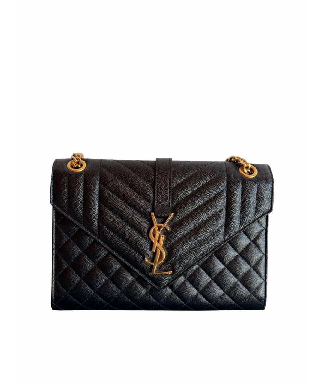 SAINT LAURENT Черная кожаная сумка через плечо, фото 1