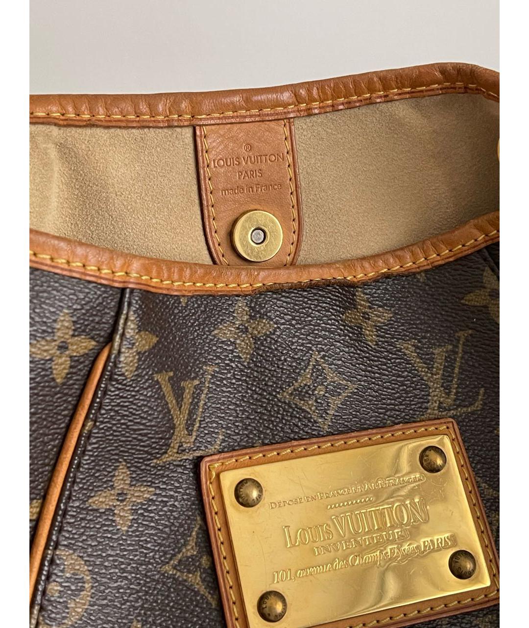 LOUIS VUITTON Коричневая кожаная сумка тоут, фото 3