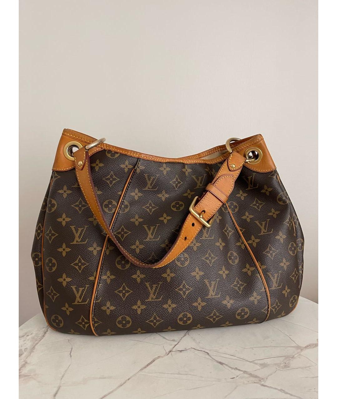 LOUIS VUITTON Коричневая кожаная сумка тоут, фото 2