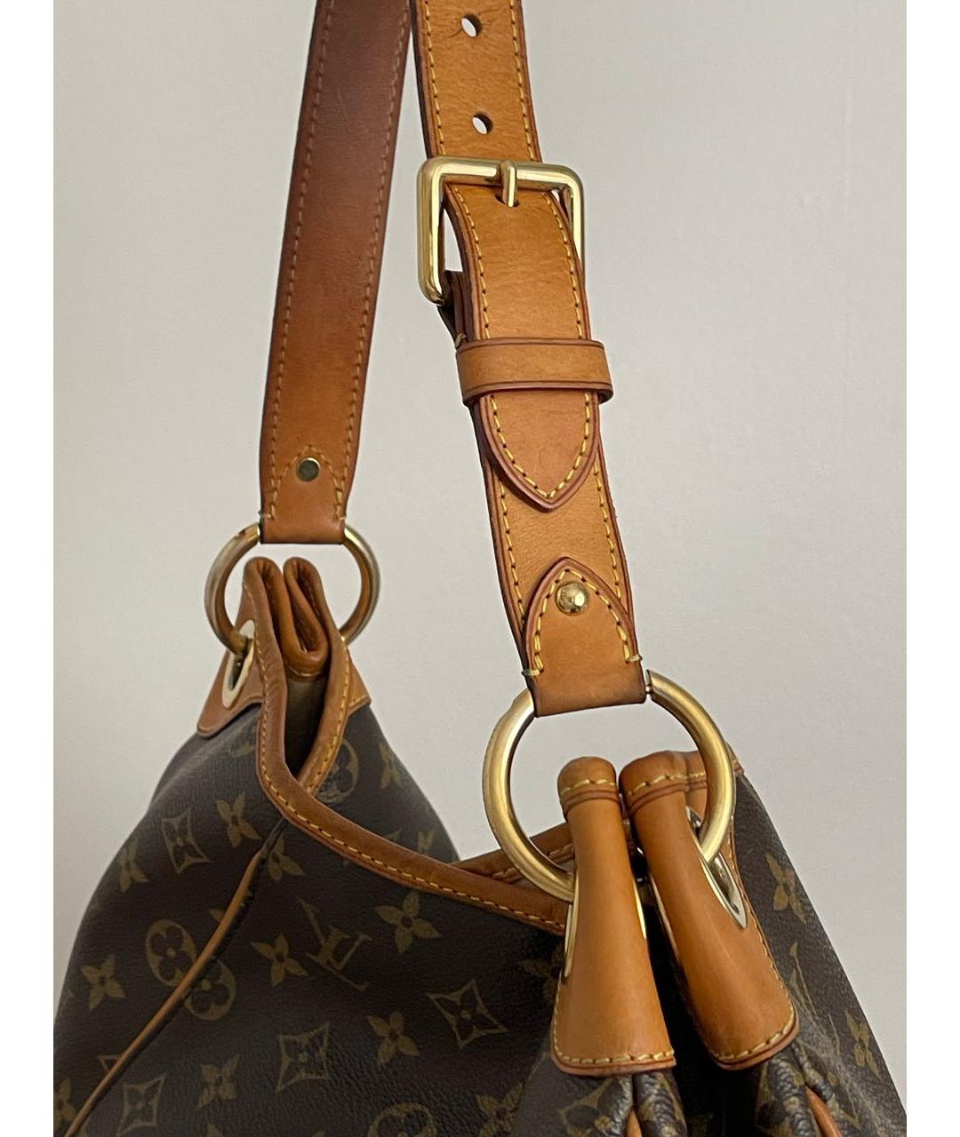 LOUIS VUITTON Коричневая кожаная сумка тоут, фото 5