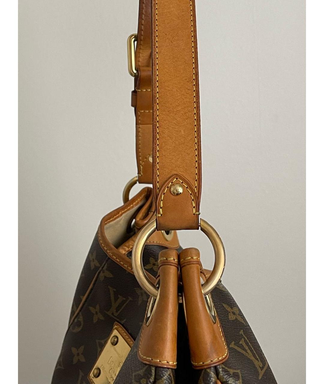 LOUIS VUITTON Коричневая кожаная сумка тоут, фото 6