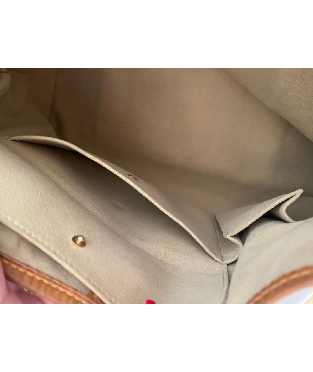 LOUIS VUITTON Коричневая кожаная сумка тоут, фото 8