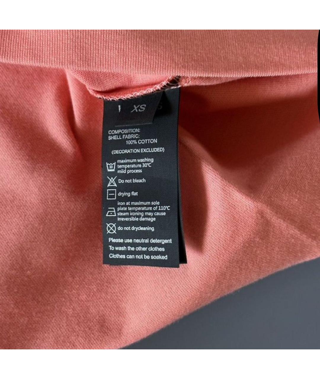 VETEMENTS Коралловая хлопковая футболка, фото 5