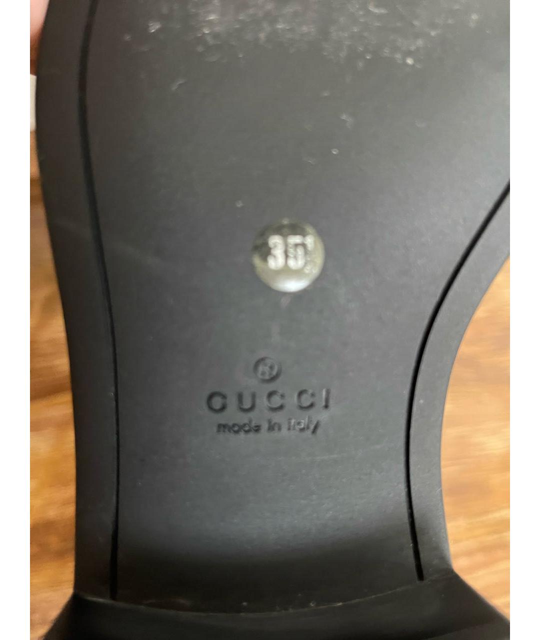 GUCCI Черные кожаные полусапоги, фото 8