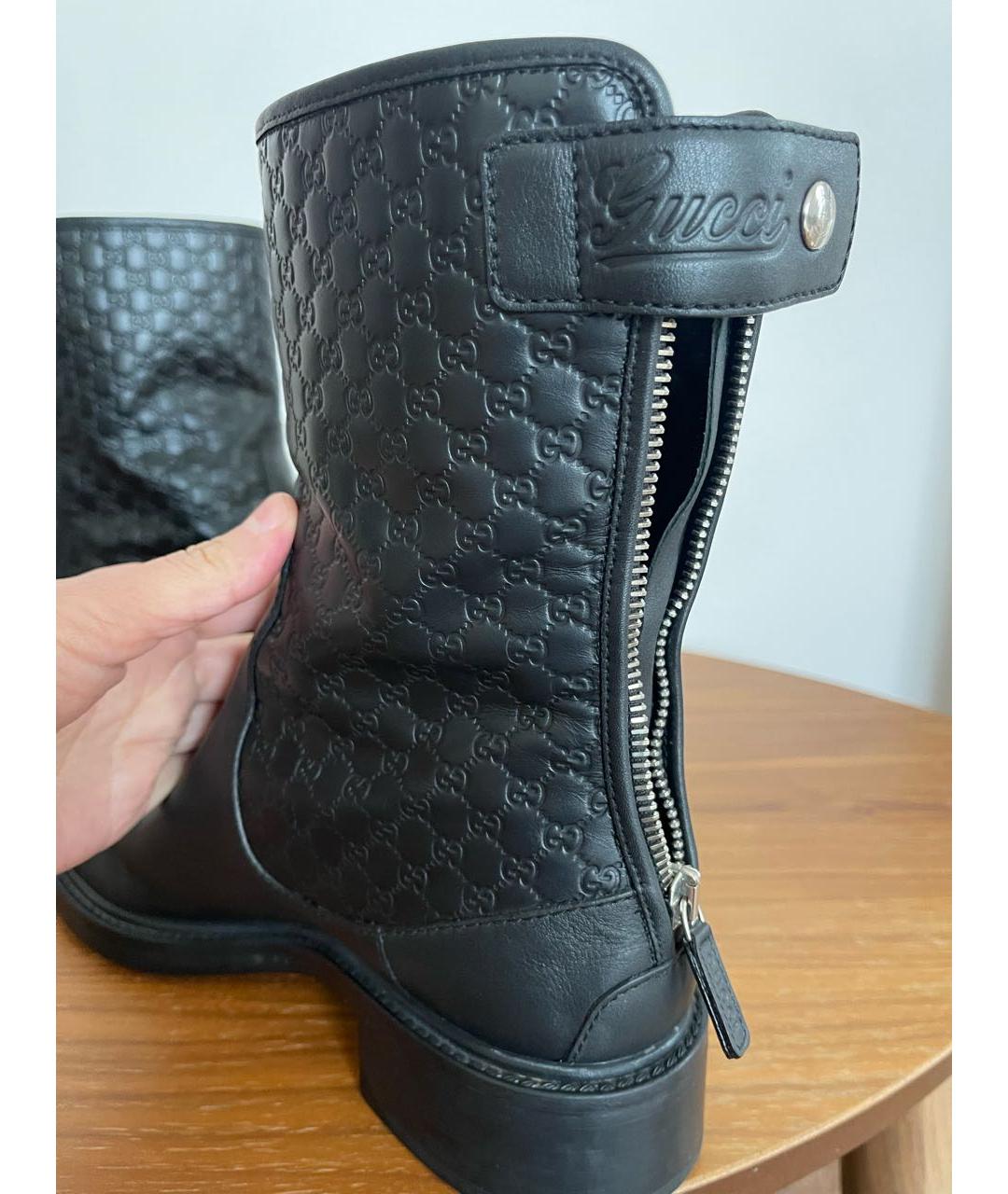 GUCCI Черные кожаные полусапоги, фото 5