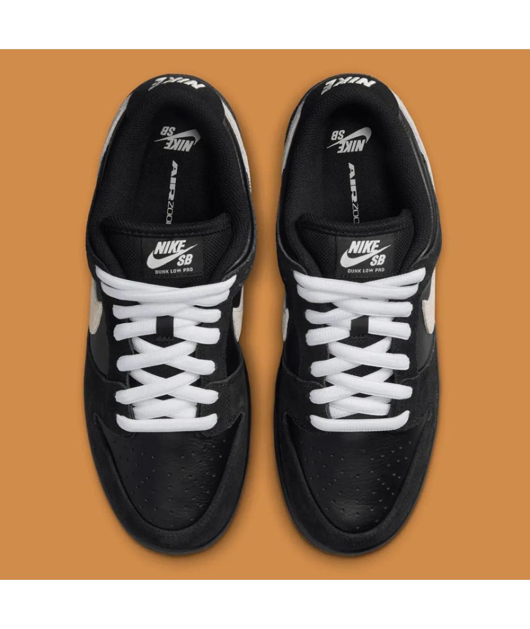 NIKE Черные кожаные низкие кроссовки / кеды, фото 2