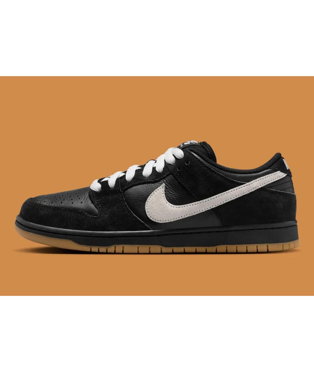 NIKE Черные кожаные низкие кроссовки / кеды, фото 8