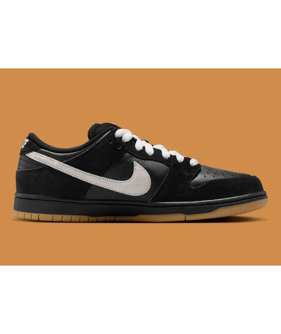 NIKE Черные кожаные низкие кроссовки / кеды, фото 4