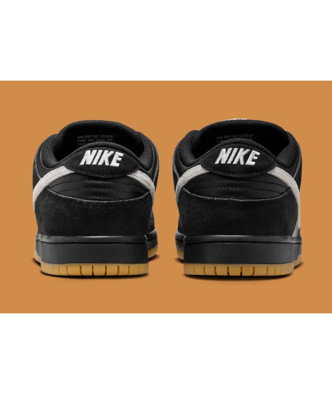 NIKE Черные кожаные низкие кроссовки / кеды, фото 3