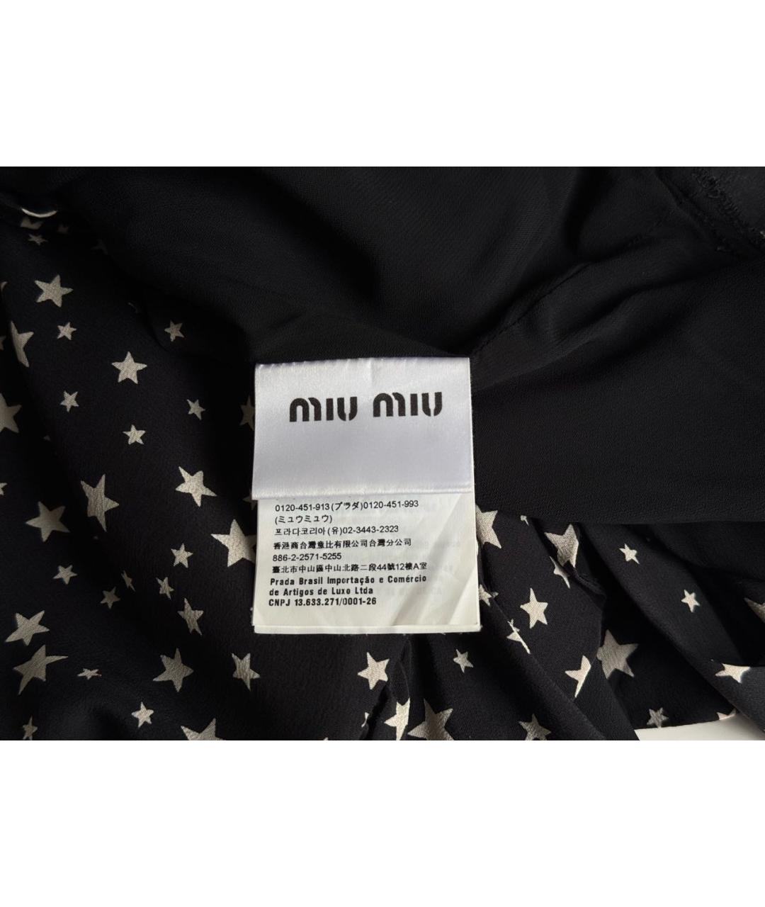 MIU MIU Черное шелковое повседневное платье, фото 8