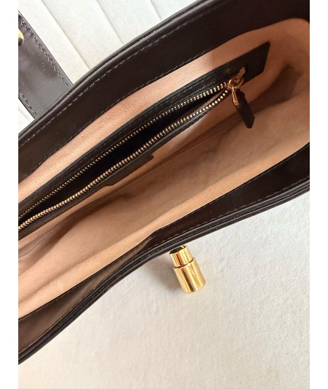 GUCCI Черная кожаная сумка с короткими ручками, фото 4
