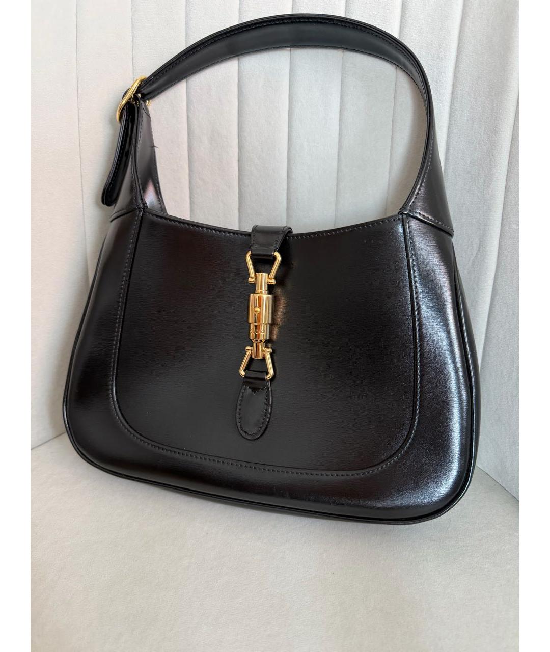 GUCCI Черная кожаная сумка с короткими ручками, фото 2