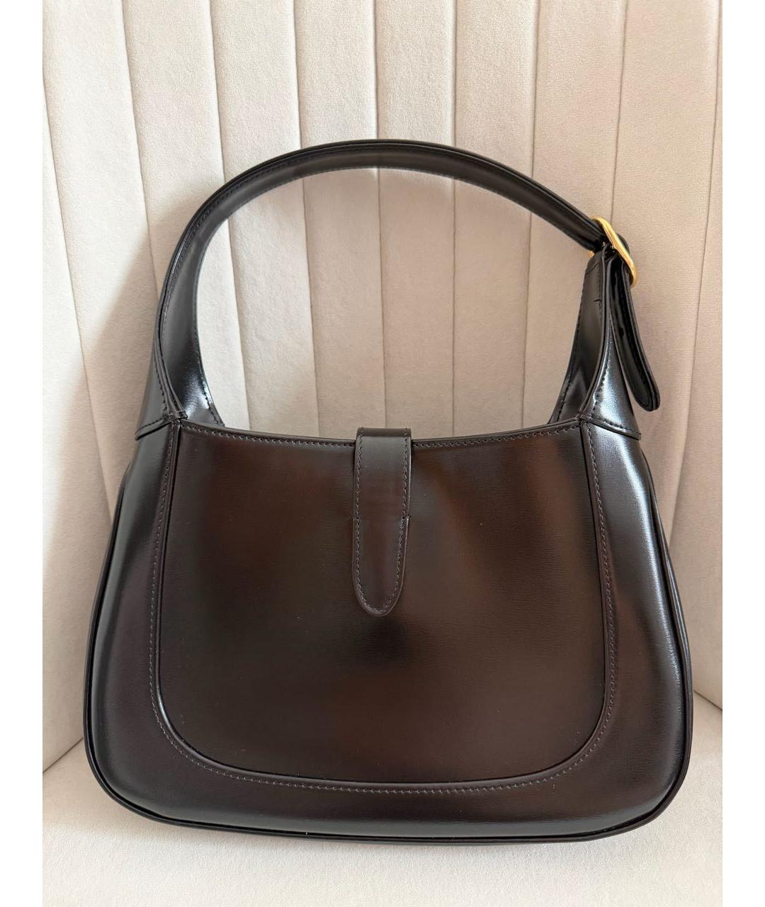 GUCCI Черная кожаная сумка с короткими ручками, фото 3
