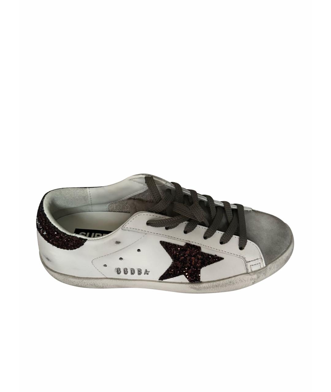 GOLDEN GOOSE Белые кожаные кеды, фото 1