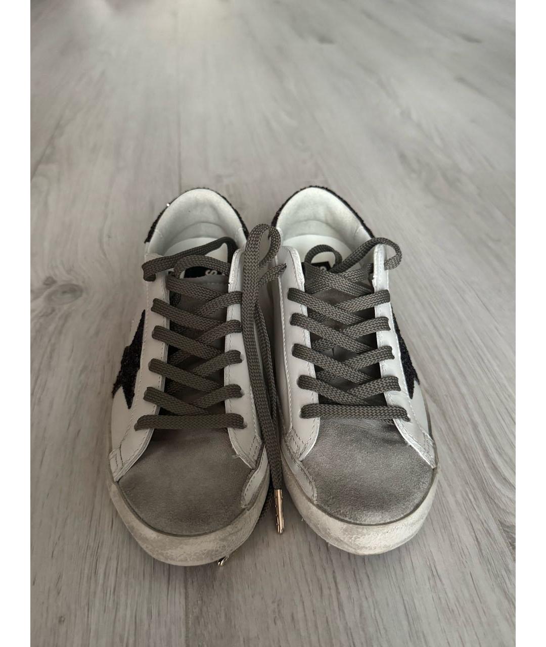 GOLDEN GOOSE Белые кожаные кеды, фото 2