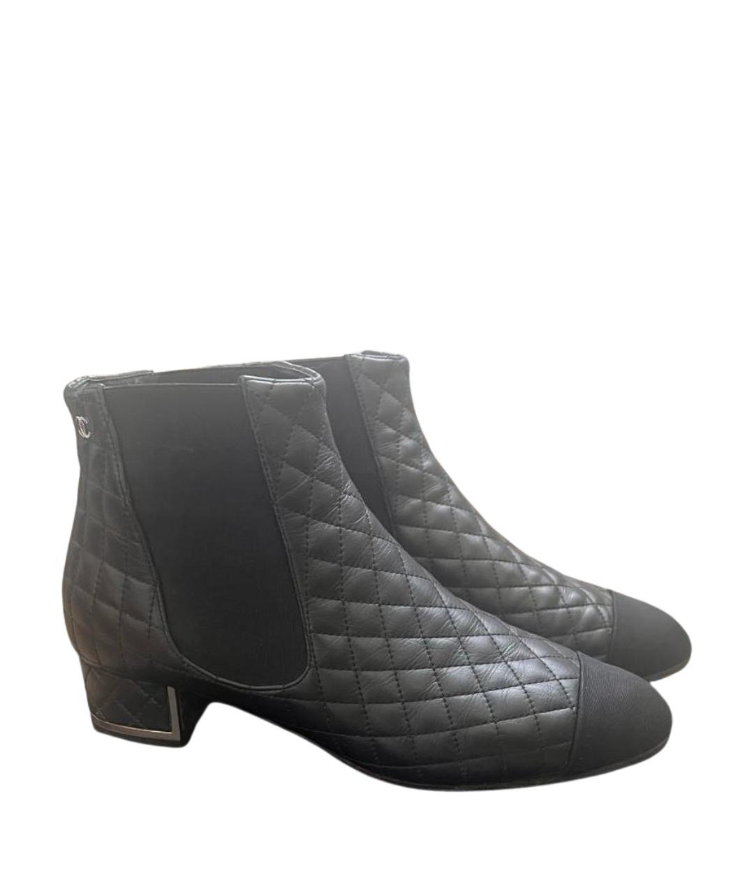 CHANEL Черные кожаные полусапоги, фото 1
