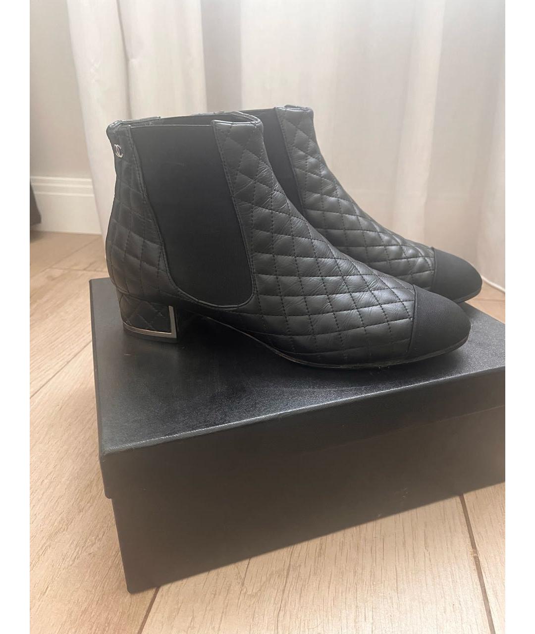 CHANEL Черные кожаные полусапоги, фото 5