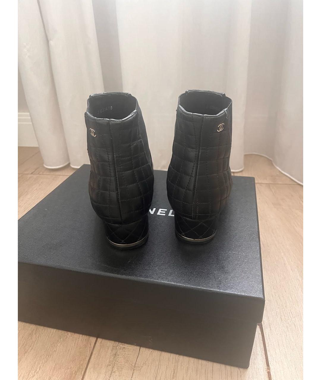 CHANEL Черные кожаные полусапоги, фото 4