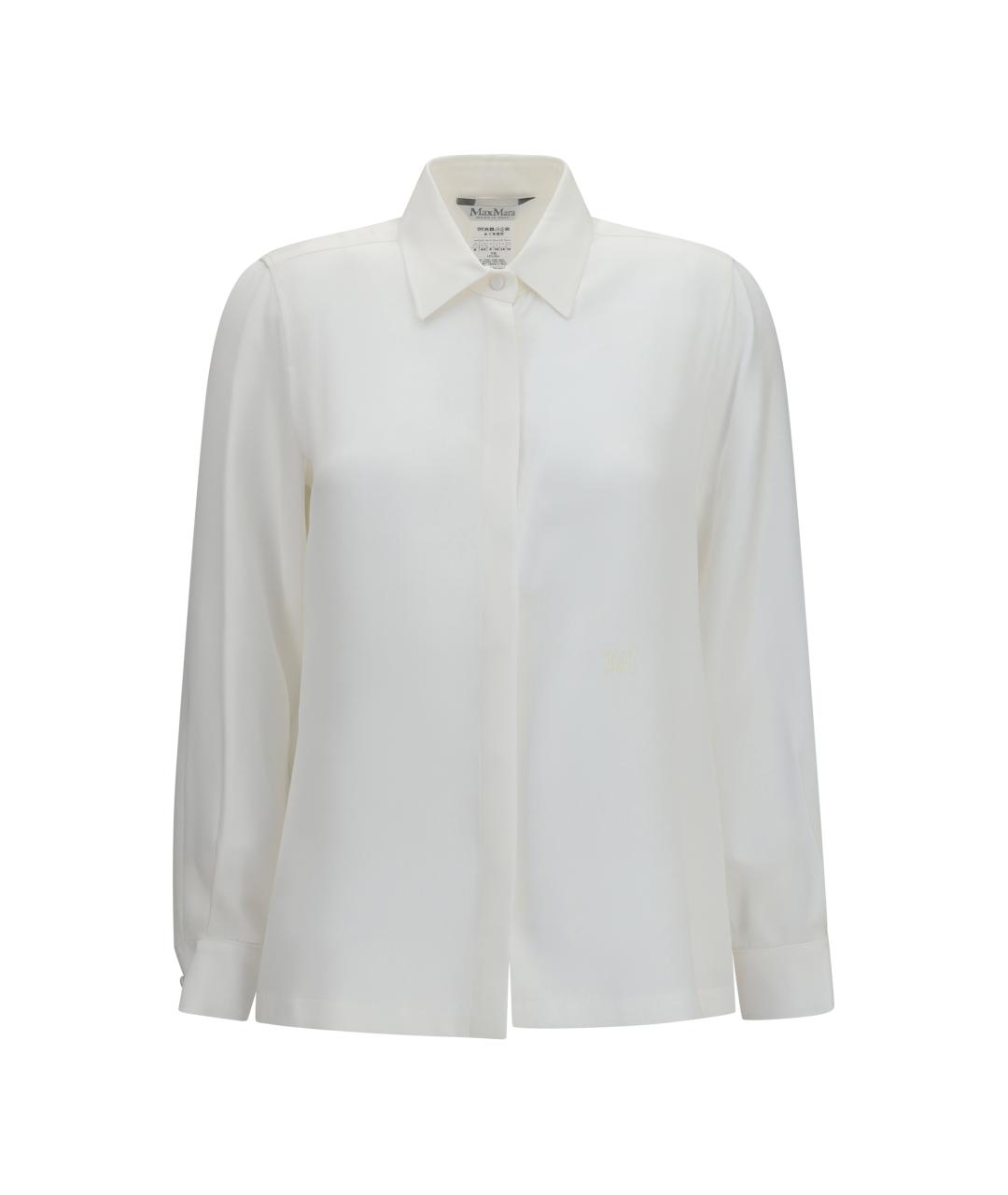 MAX MARA Белая шелковая рубашка, фото 1