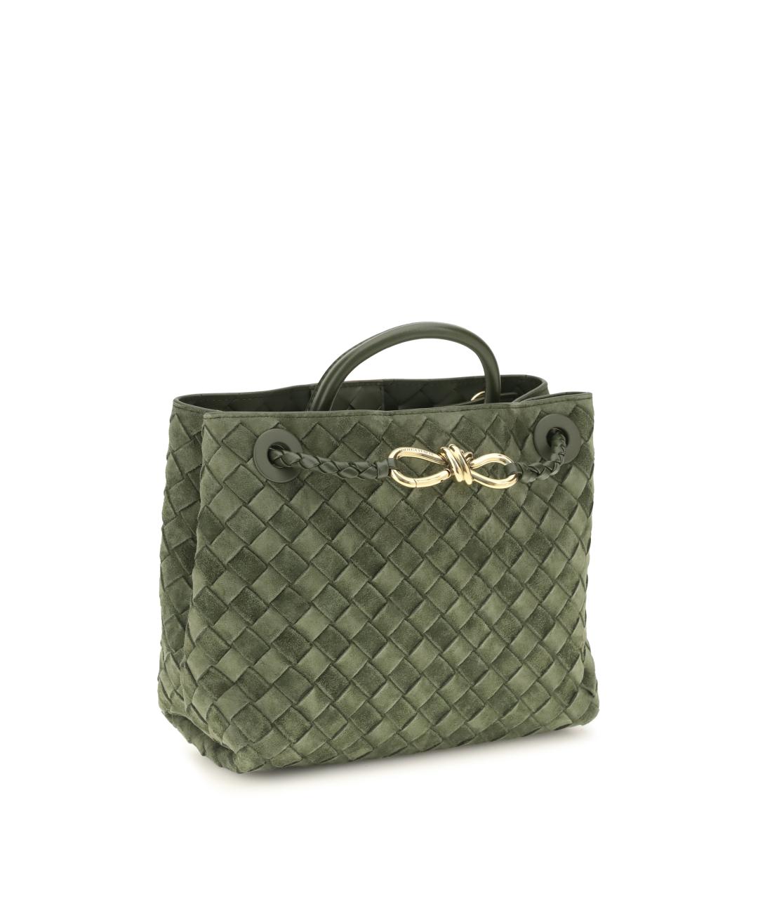 BOTTEGA VENETA Зеленая замшевая сумка тоут, фото 2