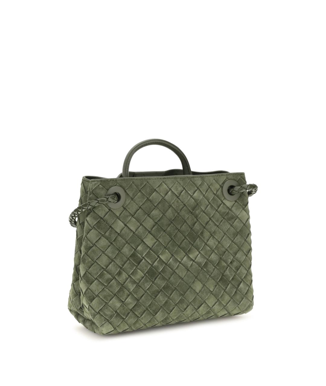 BOTTEGA VENETA Зеленая замшевая сумка тоут, фото 3
