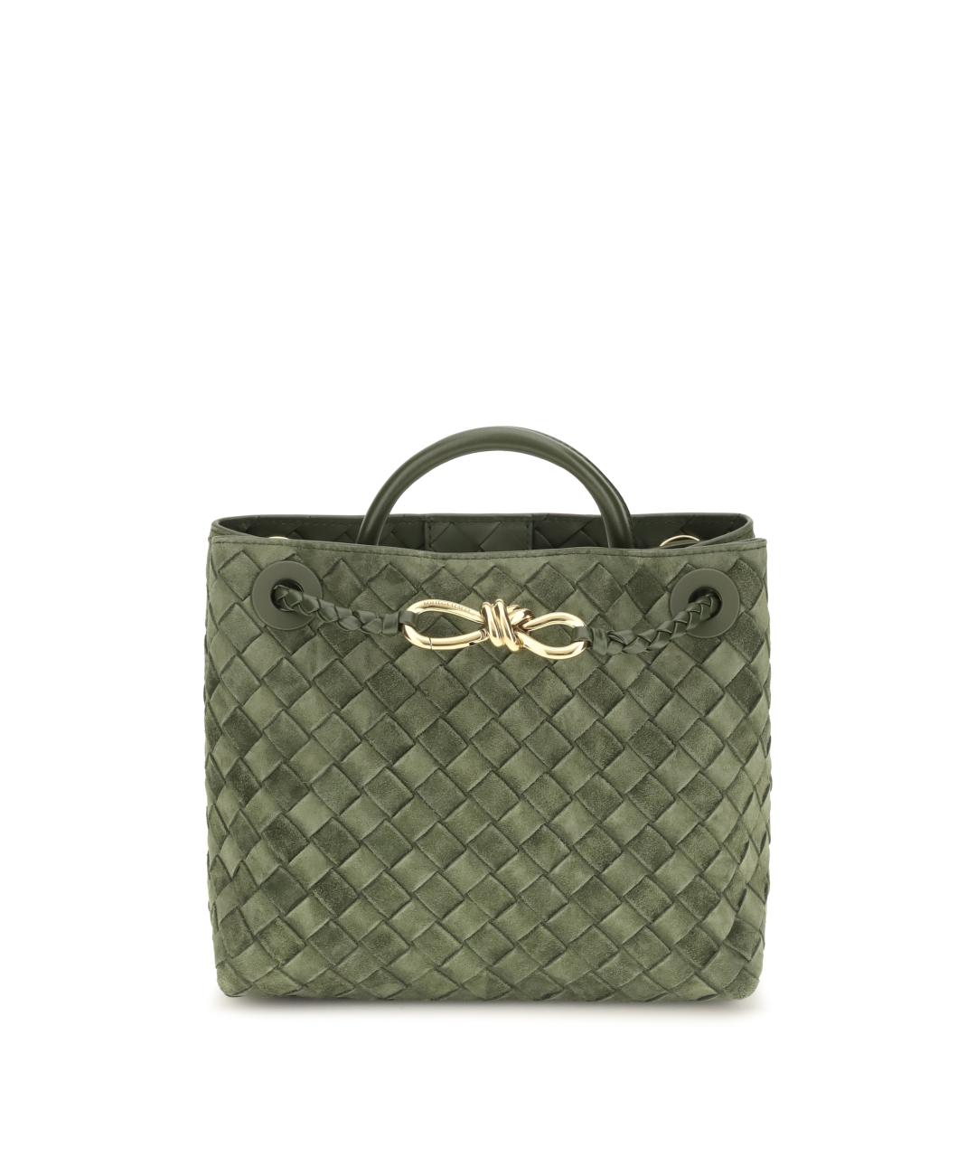 BOTTEGA VENETA Зеленая замшевая сумка тоут, фото 1