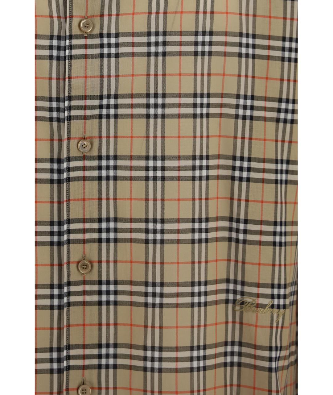 BURBERRY Бежевая хлопковая кэжуал рубашка, фото 3