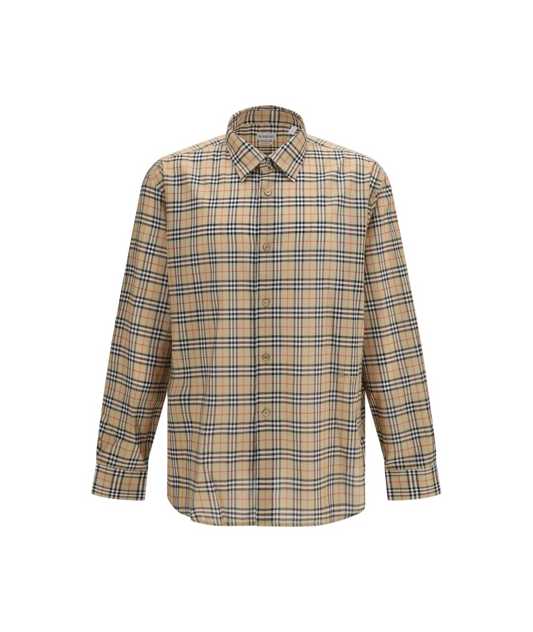 BURBERRY Бежевая хлопковая кэжуал рубашка, фото 1
