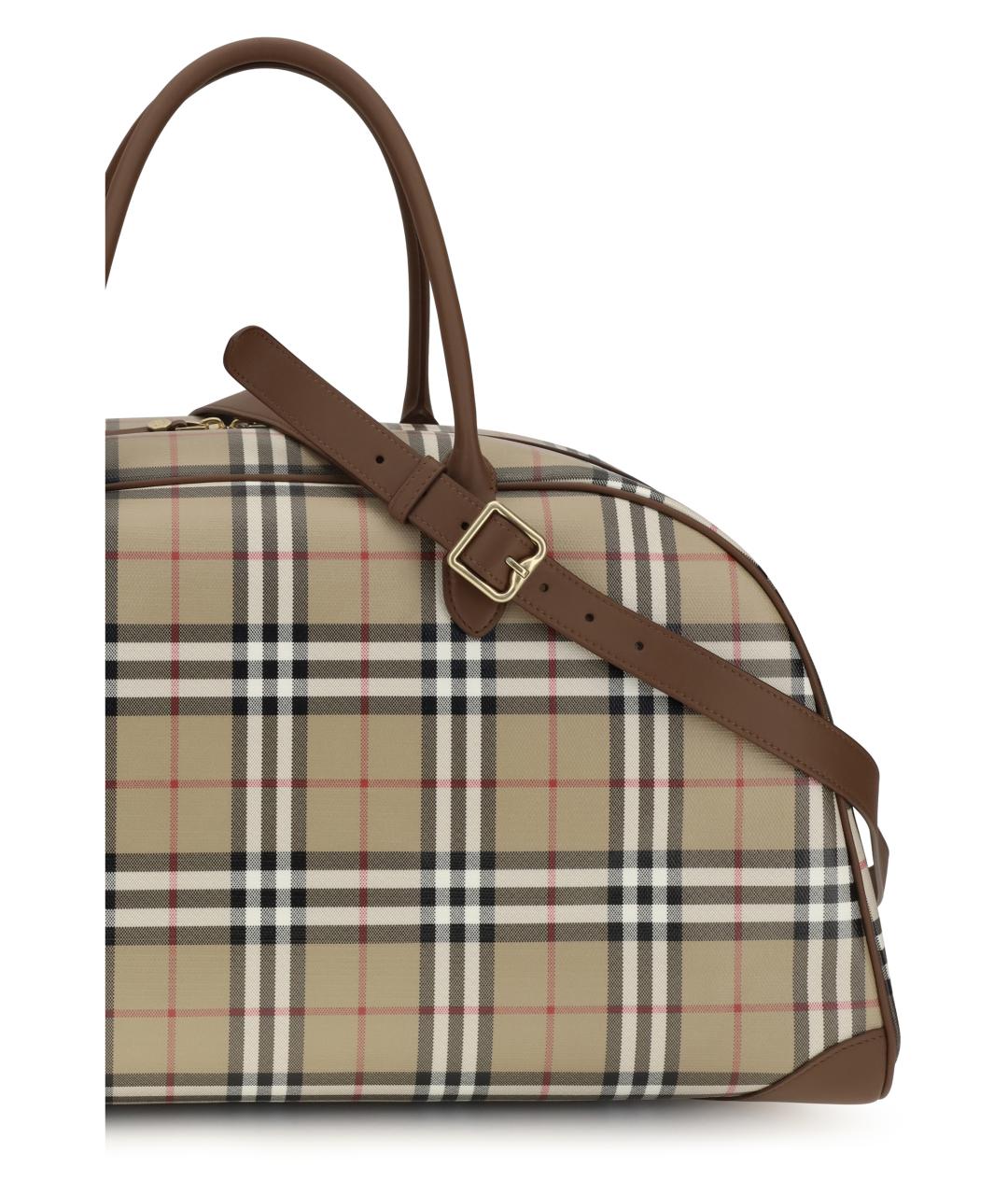 BURBERRY Бежевая хлопковая сумка на плечо, фото 4