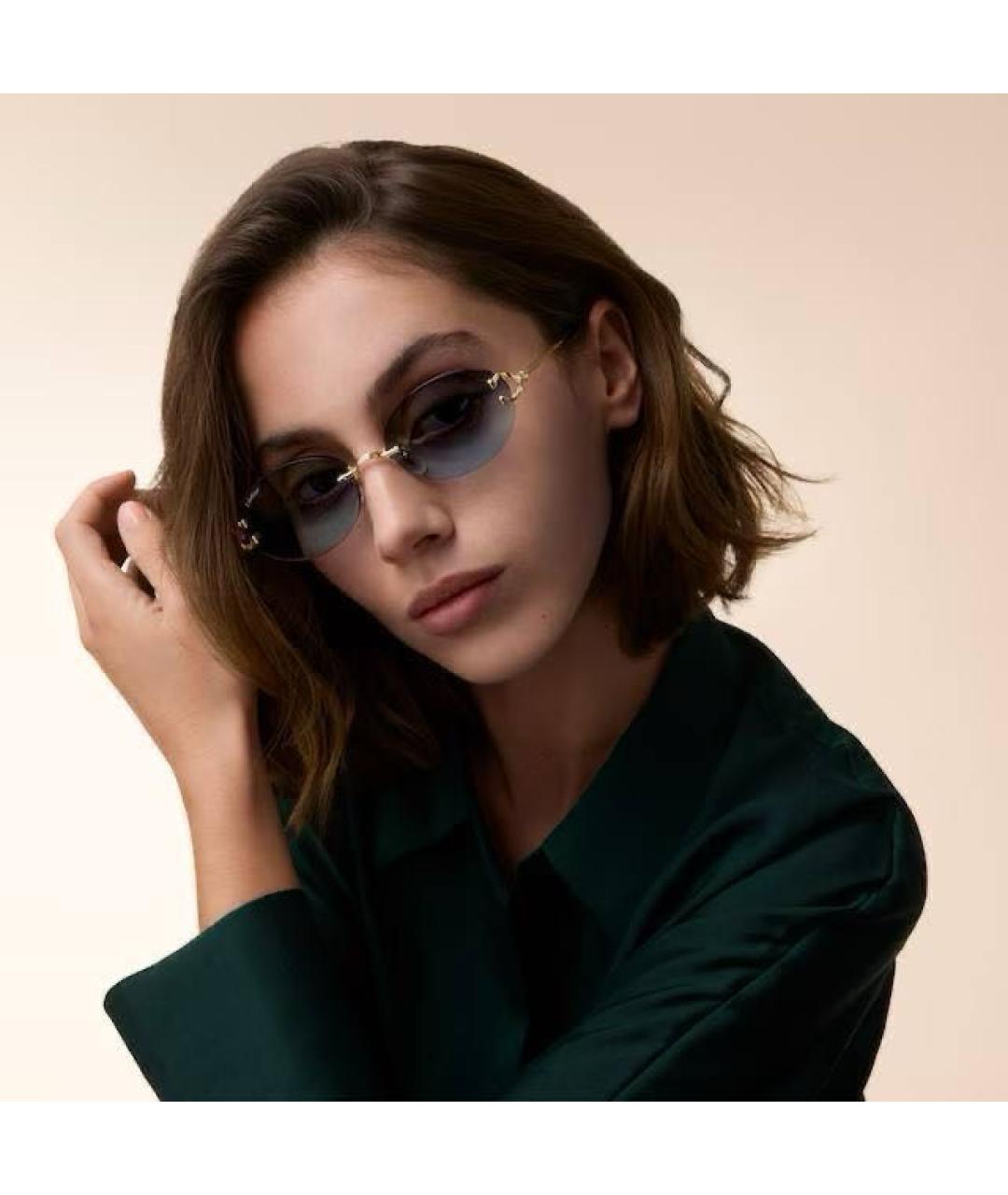 CARTIER Синие металлические солнцезащитные очки, фото 3