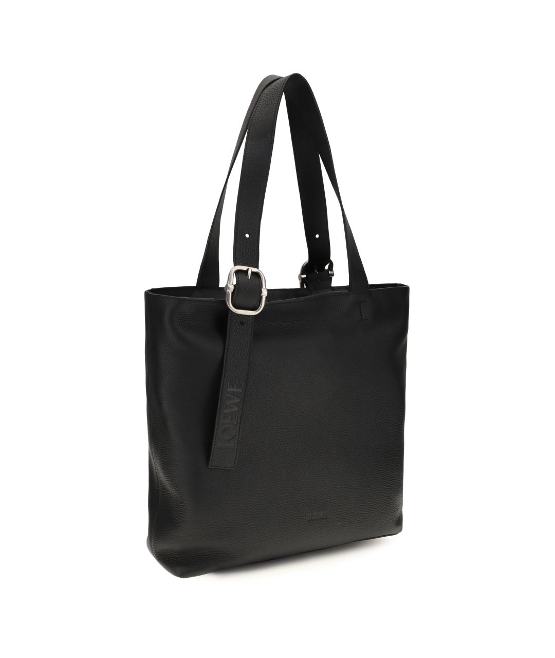 LOEWE Черная кожаная сумка тоут, фото 2