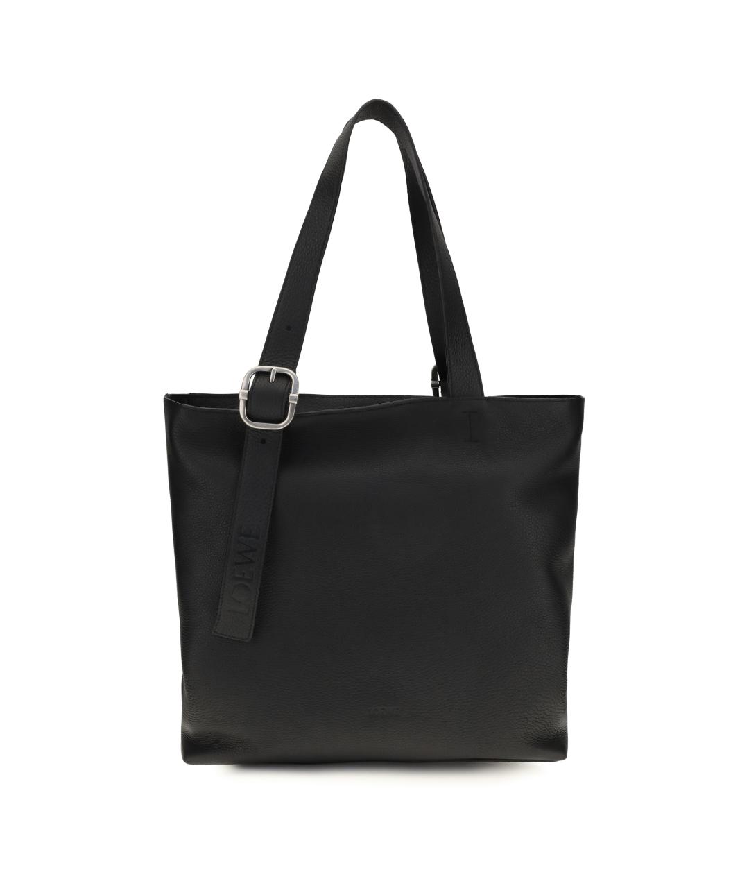 LOEWE Черная кожаная сумка тоут, фото 1