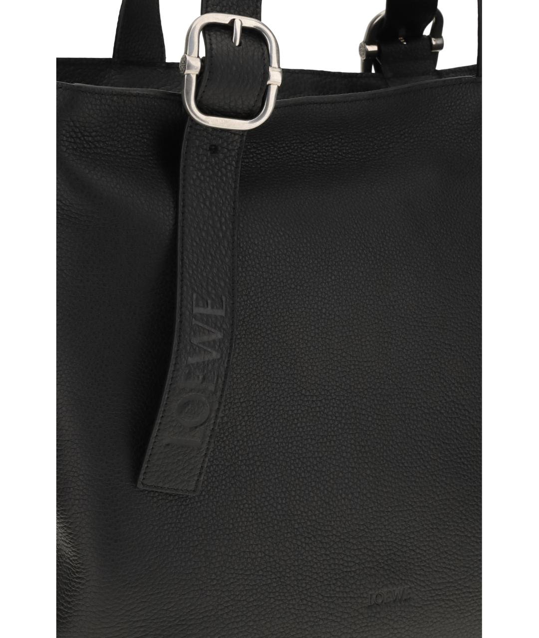 LOEWE Черная кожаная сумка тоут, фото 4