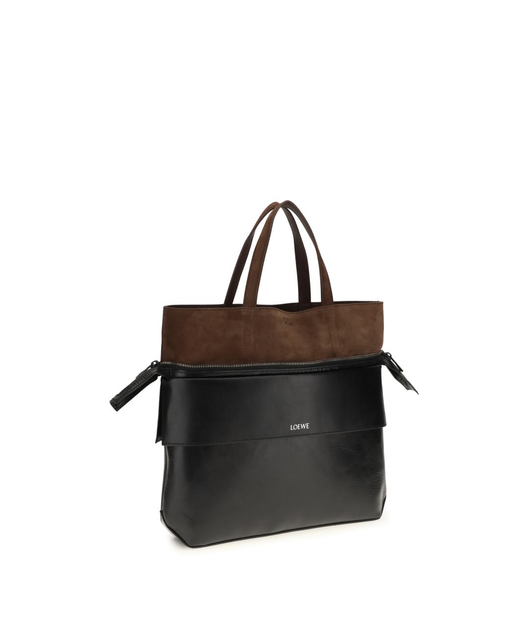 LOEWE Черная кожаная сумка тоут, фото 2
