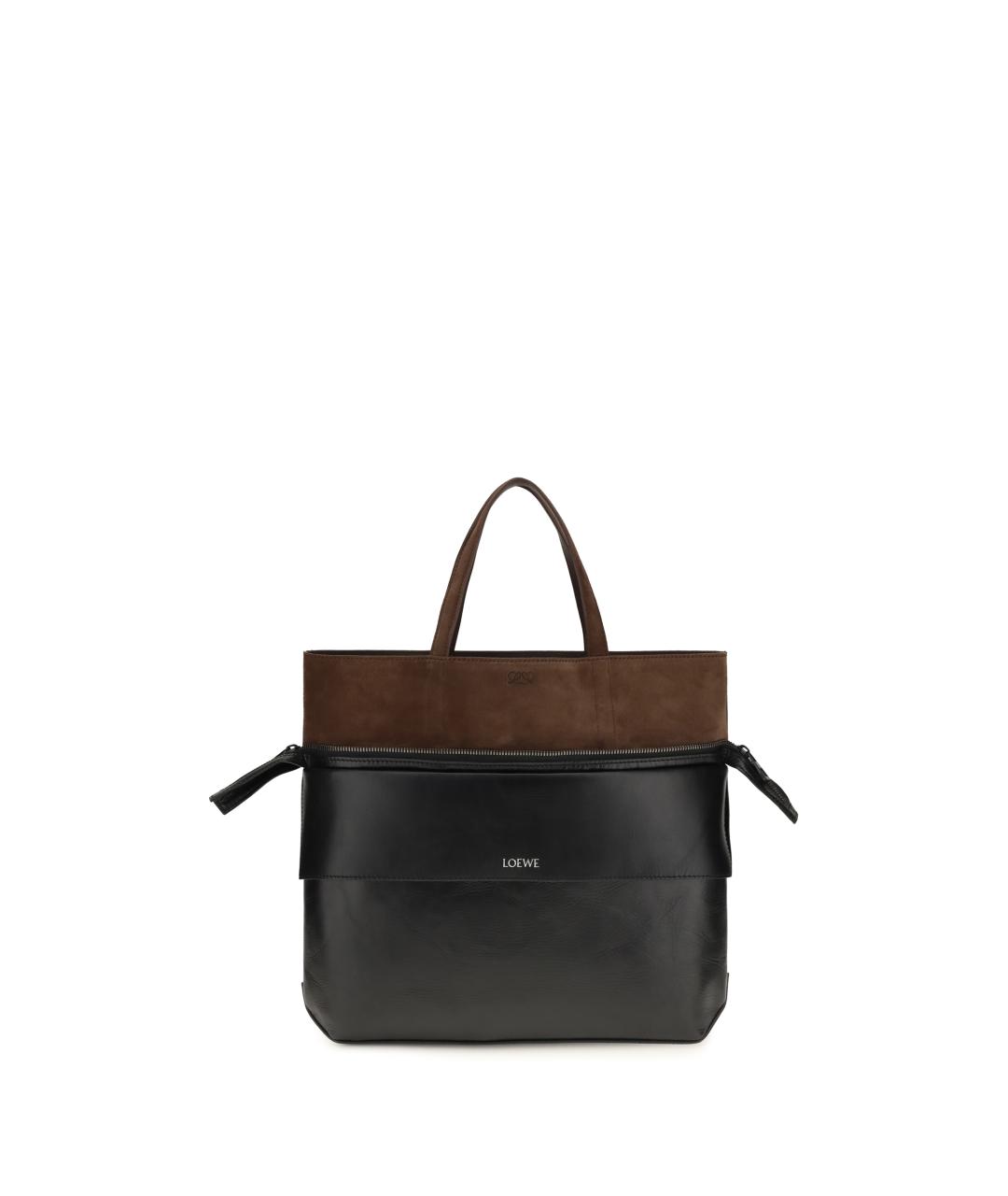 LOEWE Черная кожаная сумка тоут, фото 1