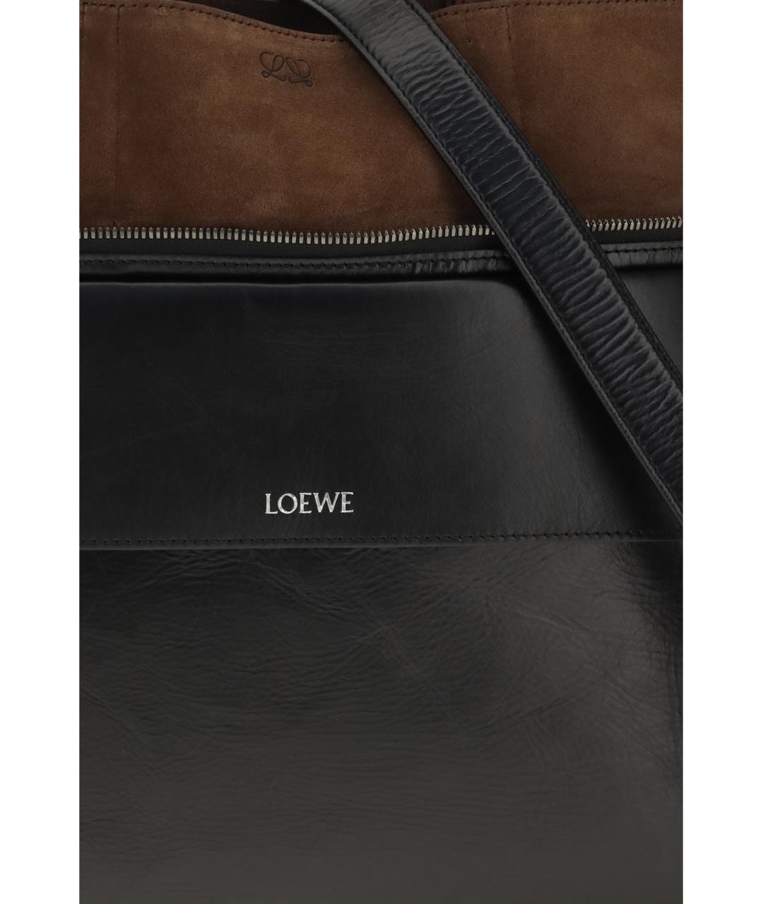 LOEWE Черная кожаная сумка тоут, фото 4