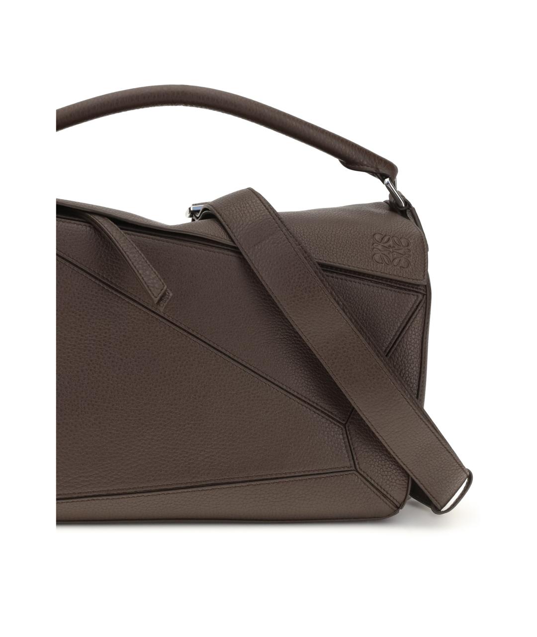 LOEWE Коричневая кожаная сумка на плечо, фото 4