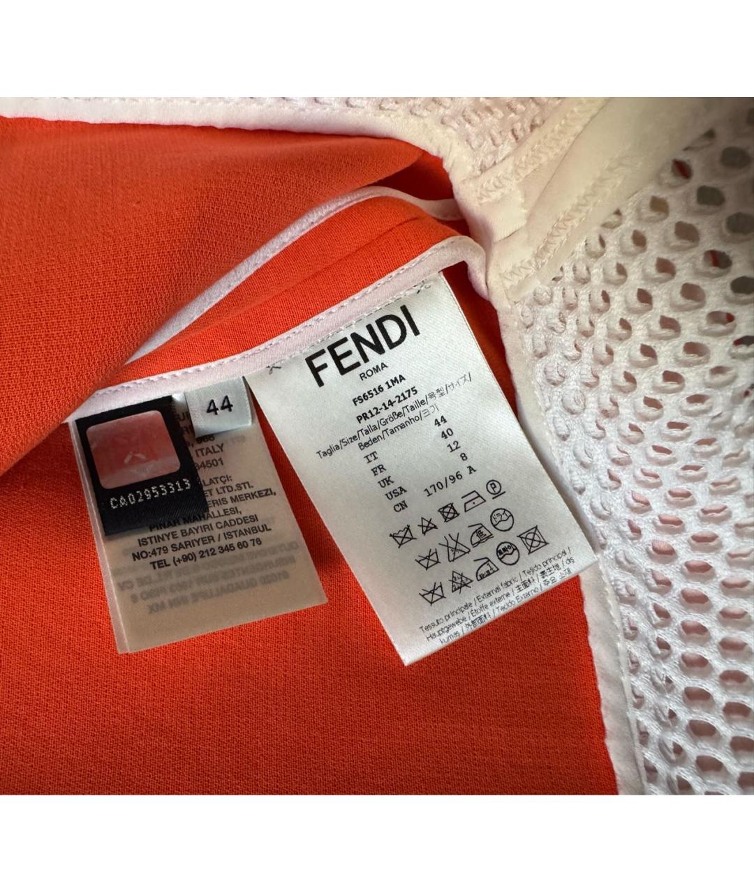 FENDI Оранжевый хлопковый костюм с брюками, фото 4