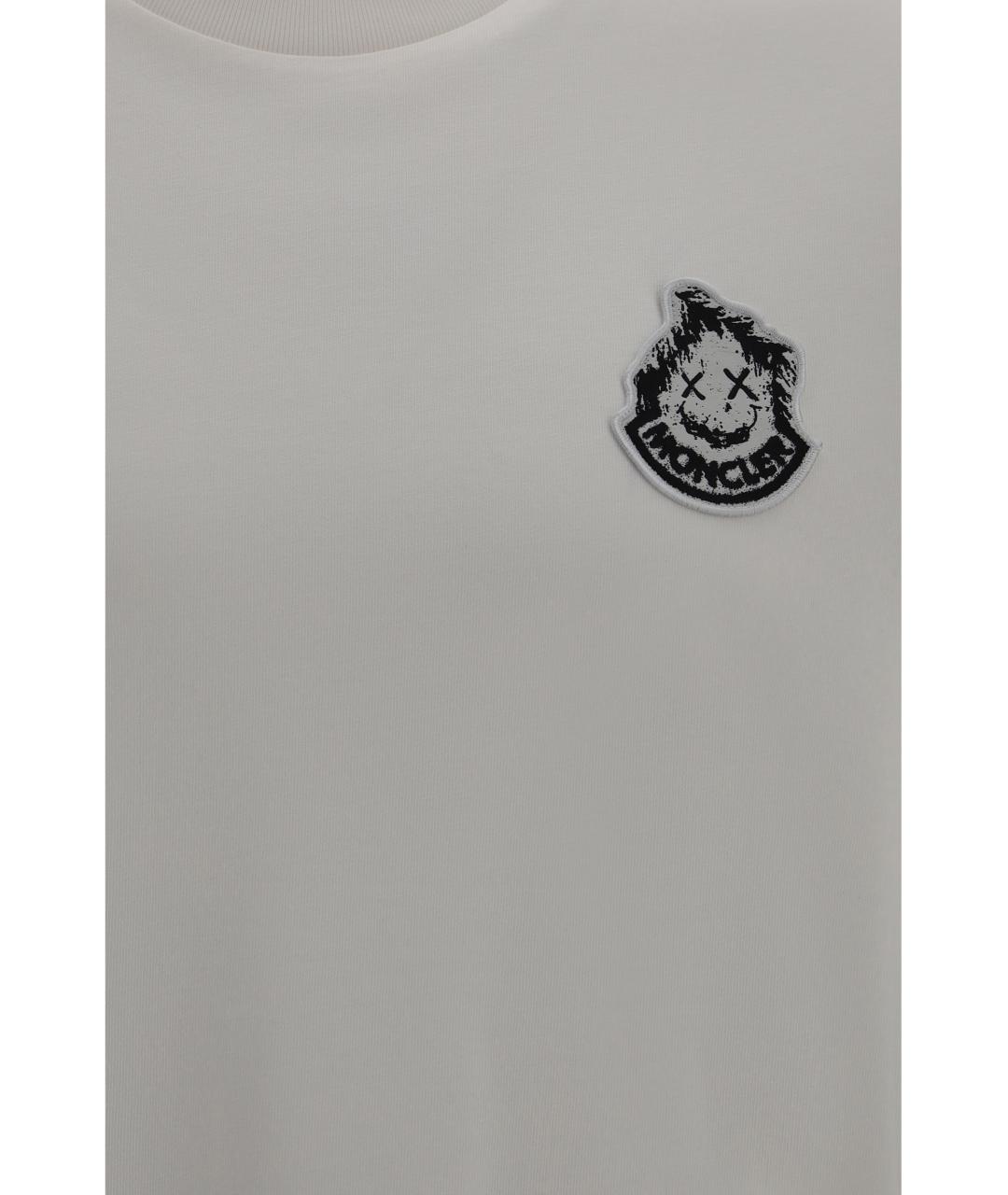 MONCLER Бежевая хлопковая футболка, фото 3