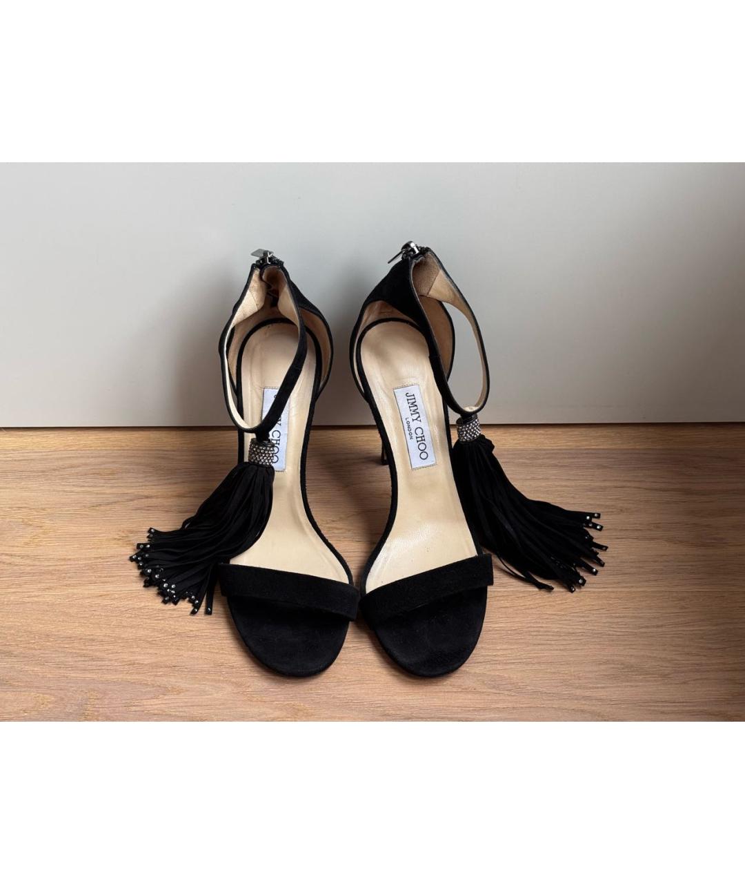 JIMMY CHOO Черные замшевые босоножки, фото 4
