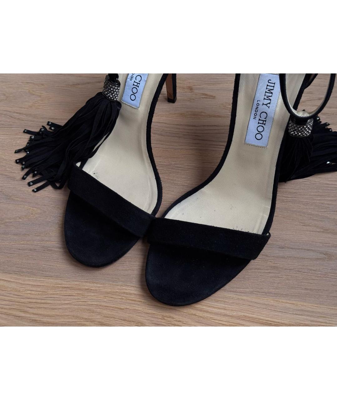 JIMMY CHOO Черные замшевые босоножки, фото 7