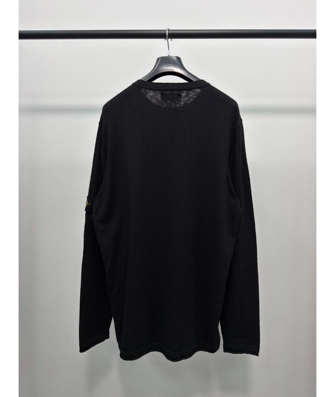 STONE ISLAND Черный хлопковый джемпер / свитер, фото 4