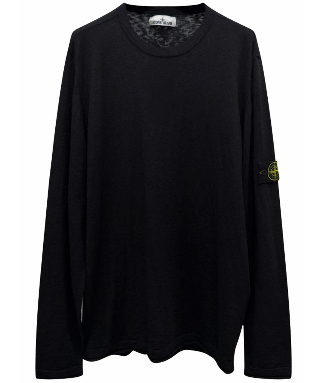 STONE ISLAND Черный хлопковый джемпер / свитер, фото 1