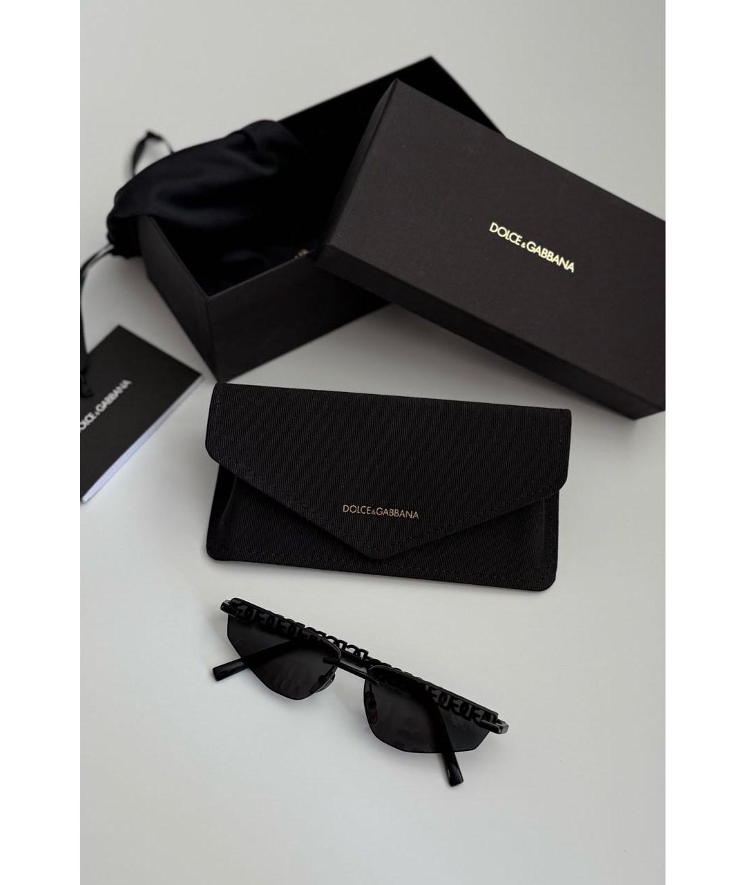 DOLCE&GABBANA Черные металлические солнцезащитные очки, фото 2