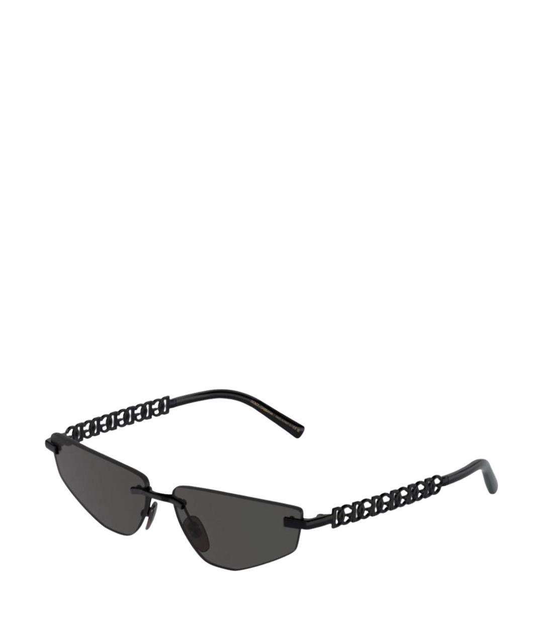 DOLCE&GABBANA Черные металлические солнцезащитные очки, фото 1
